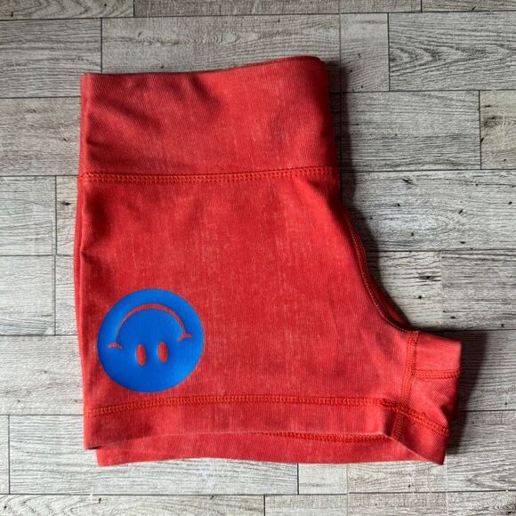 Retro, Upcycled, Upside Down Smiley, Active Micro Shorts - Picture 2 of 13
